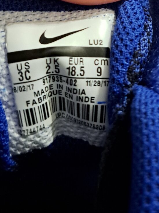 Nike Infant Flex Contact Blue/Black/White 917935-402 Sneakers - Picture 2 of 8